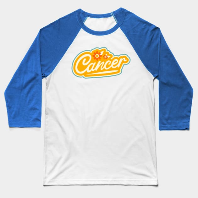 Retro Cancer Horoscope Sign // Vintage Cancer Zodiac Sign Baseball T-Shirt by SLAG_Creative